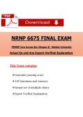 NRNP 6675 FINAL EXAM  &NewLine;PMHNP Care Across the Lifespan II - Walden University &NewLine;Actual Qs and Ans Expert-Verified Explanation 