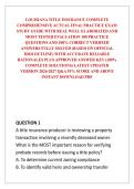 LOUISIANA TITLE INSURANCE COMPLETE COMPREHENSIVE ACTUAL FINAL PRACTICE EXAM STUDY GUIDE WITH REAL WELL ELABORATED AND MOST TESTED EVALUATION 100 PRACTICE QUESTIONS AND 100&percnt; CORRECT VERIFIED ANSWERS FULLY SOLVED &lpar;BASED ON OFFICIAL IDOI OUTLINE&rpar; WITH ACCURA