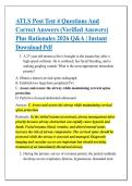 ATLS Post Test 4 Questions And &NewLine;Correct Answers &lpar;Verified Answers&rpar; &NewLine;Plus Rationales 2026 Q&A &vert; Instant &NewLine;Download Pdf 