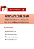NRNP 6675 FINAL EXAM  &NewLine;PMHNP Care Across the Lifespan II - Walden University &NewLine;Actual Qs and Ans Expert-Verified Explanation