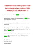 Fisdap Cardiology Exam Questions with Correct Answers Pass the Exam&comma; 100&percnt; Verified &lpar;2026 &sol; 2027&rpar; Graded A&plus;