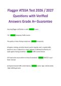 Flagger ATSSA Test 2026 &sol; 2027 Questions with Verified Answers Grade A&plus; Guarantee 