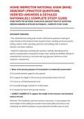 HOME INSPECTOR NATIONAL EXAM &lpar;NHIE&rpar; 2026&sol;2027 &vert; PRACTICE QUESTIONS&comma; VERIFIED ANSWERS & DETAILED RATIONALES &vert; COMPLETE STUDY GUIDE