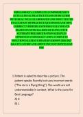 NIHSS-GROUP A COMPLETE COMPREHENSIVE ACTUAL FINAL PRACTICE EXAM STUDY GUIDE WITH REAL WELL ELABORATED AND MOST TESTED EVALUATION 100 PRACTICE QUESTIONS AND 100&percnt; CORRECT VERIFIED ANSWERS FULLY SOLVED &lpar;BASED ON OFFICIAL IDOI OUTLINE&rpar; WITH ACCURATE RELIABLE 