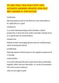 PN 2002 FINAL &lpar;904&rpar; EXAM WITH 100&percnt; ACCURATE ANSWERS UPDATED 2026&sol;2027 BEST GRADED A&plus; FOR SUCCESS