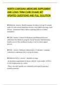 NORTH CAROLINA MEDICARE SUPPLEMENT AND LONG TERM CARE EXAMS SET UPDATED QUESTIONS AND FULL SOLUTION&period;pdf&NewLine;&NewLine;