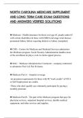 NORTH CAROLINA MEDICARE SUPPLEMENT AND LONG TERM CARE EXAM QUESTIONS AND ANSWERS VERIFIED SOLUTIONS&period;pdf&NewLine;&NewLine;