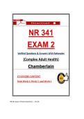 NR 341 EXAM 2 &ndash; COMPLEX ADULT HEALTH &ndash; &lpar;2026&rpar; ACTUAL QUESTIONS & ANSWERS &lpar;CHAMBERLAIN&rpar; 100&percnt; GUARANTEE PASS