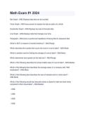 Math Exam 1 2024 Study Guide &vert; Practice Questions & Answers &vert; Math Exam Review & Test Prep