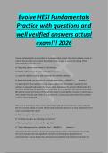 Evolve HESI Fundamentals&NewLine;Practice with questions and&NewLine;well verified answers actual&NewLine;exam&excl;&excl;&excl; 2026