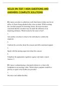 NCLEX RN TEST 1 NGN QUESTIONS AND ANSWERS COMPLETE SOLUTIONS&period;pdf