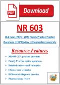 NR 603 CEA Exam &lpar;PDF&rpar; &vert; 2026 Family Practice Practice Questions &vert; FNP Review &vert; Chamberlain University
