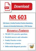 NR 603 CEA Exam &vert; Family Practice Practice Questions&comma; Answers & Detailed Rationales &vert; FNP Review