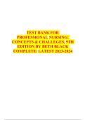 Professional Nursing Concepts & Challenges 9th Edition Beth Black Test Bank &vert; Questions & Answers &vert; Exam Prep