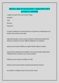 MENTAL HEALTH NU160 EXAM 3 QUESTIONS WITH ACCURATE ANSWERS