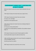 CONTEMPORARY NURSING EXAM 1 QUESTIONS WITH ACCURATE ANSWERS
