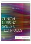 Clinical Nursing Skills and Techniques&comma; 11th Edition Complete Test Bank with Practice Questions and Answers