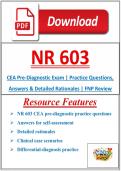 NR 603 CEA Pre-Diagnostic Exam &vert; Practice Questions&comma; Answers & Detailed Rationales &vert; FNP Review