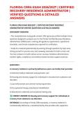FLORIDA CRRA EXAM 2026&sol;2027 &vert; CERTIFIED RECOVERY RESIDENCE ADMINISTRATOR &vert; VERIFIED QUESTIONS & DETAILED ANSWERS