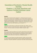 Essentials of Psychiatric Mental Health Nursing Chapters 1 Exam Questions and Answers Verified Solutions Latest Update