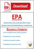 EPA Lead Risk Assessor Exam Study Guide 2026 &vert; Practice Questions&comma; Answers & Detailed Rationales &vert; Complete Exam Review