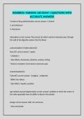 HONDROS- NURSING 160 EXAM 1 QUESTIONS WITH ACCURATE ANSWERS