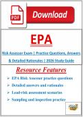 EPA Risk Assessor Exam &vert; Practice Questions&comma; Answers & Detailed Rationales &vert; 2026 Study Guide