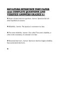 REVATURE INTERVIEW TEST PAPER&NewLine;2026 COMPLETE QUESTIONS AND&NewLine;VERIFIED ANSWERS GRADED A&plus;&NewLine;