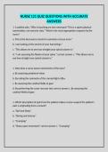 NURSE 121 QUIZ QUESTIONS WITH ACCURATE ANSWERS