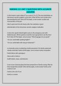 NURSING 121 UNIT 2 QUESTIONS WITH ACCURATE ANSWERS