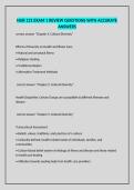 NUR 121 EXAM 1 REVIEW QUESTIONS WITH ACCURATE ANSWERS