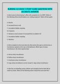 NURSING-121 EXAM 3 STUDY GUIDE QUESTIONS WITH ACCURATE ANSWERS