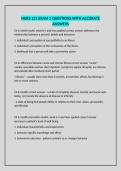 NURS 121 EXAM 2 QUESTIONS WITH ACCURATE ANSWERS