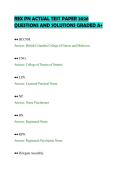 REX PN ACTUAL TEST PAPER 2026&NewLine;QUESTIONS AND SOLUTIONS GRADED A&plus;