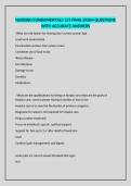 NURSING FUNDAMENTALS 121 FINAL EXAM QUESTIONS WITH ACCURATE ANSWERS