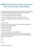 CAMRT Practice Exam Questions and Answers&comma; Latest Updated 2026&sol;2027 Exam Preparation Material