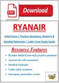 Ryanair Initial Exam &vert; Practice Questions&comma; Answers & Detailed Rationales &vert; Cabin Crew Study Guide