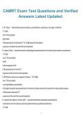 CAMRT Exam Test Questions and Verified Answers&comma; Latest Updated 2026&sol;2027 Exam Preparation Material