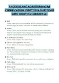 RHODE ISLAND ADJUSTER'S&NewLine;CERTIFICATION SCRIPT 2026 QUESTIONS&NewLine;WITH SOLUTIONS GRADED A&plus;
