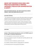 QMAP UNIT REVIEWS EXAM 2026 &vert; 200&plus; PRACTICE QUESTIONS & VERIFIED ANSWERS &vert; MEDICATION ADMINISTRATION & SAFETY&sol;Qualified Medication Administration Personnel &lpar;QMAP&rpar; Practice Questions