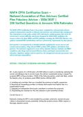 NAPA CPFA Certification Exam &ndash; &NewLine;National Association of Plan Advisors Certified Plan Fiduciary Advisor - 2026&sol;2027 &vert;&NewLine;250 Verified Questions & Answers With Rationales&NewLine; 