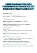 RHODE ISLAND ADJUSTER'S&NewLine;COMPREHENSIVE STUDY GUIDE 2026 FULL&NewLine;QUESTIONS AND SOLUTIONS GRADED A&plus;
