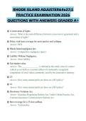 RHODE ISLAND ADJUSTER'S&NewLine;PRACTICE EXAMINATION 2026&NewLine;QUESTIONS WITH ANSWERS GRADED A&plus;