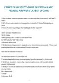 CAMRT Exam Study Guide Questions and Revised Answers&comma; Latest Update Exam Preparation Material