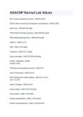 AGACNP Normal Lab Values Study Guide 2026&ndash;2027 &vert; Reference Guide&comma; Practice Questions & Exam Review