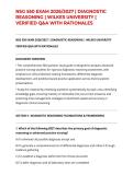 NSG 550 EXAM 2026&sol;2027 &vert; DIAGNOSTIC REASONING &vert; WILKES UNIVERSITY &vert; VERIFIED Q&A WITH RATIONALES