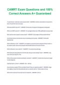 CAMRT Exam Questions and Correct Answers&comma; A&plus; Graded&comma; 2026&sol;2027 Exam Preparation Material