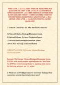 NPDES LEVEL 1A ACTUAL EXAM TEST BANK 2026&sol;2027 PRACTICE QUESTIONS AND STUDY GUIDE ACCURATE EXAM COMPLETE APPROVED QUESTIONS AND CORRECT DETAILED ANSWERS WITH RATIONALES &lpar;100&percnt; CORRECT VERIFIED ANSWERS&rpar; CURRENTLY UPDATED VERSION 2026 EDITION &vert;GUARANTEED PAS