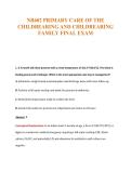NR602 PRIMARY CARE OF THE&NewLine;CHILDBEARING AND CHILDREARING&NewLine;FAMILY FINAL EXAM