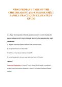 NR602 PRIMARY CARE OF THE&NewLine;CHILDBEARING AND CHILDREARING&NewLine;FAMILY PRACTICUM EXAM STUDY&NewLine;GUIDE